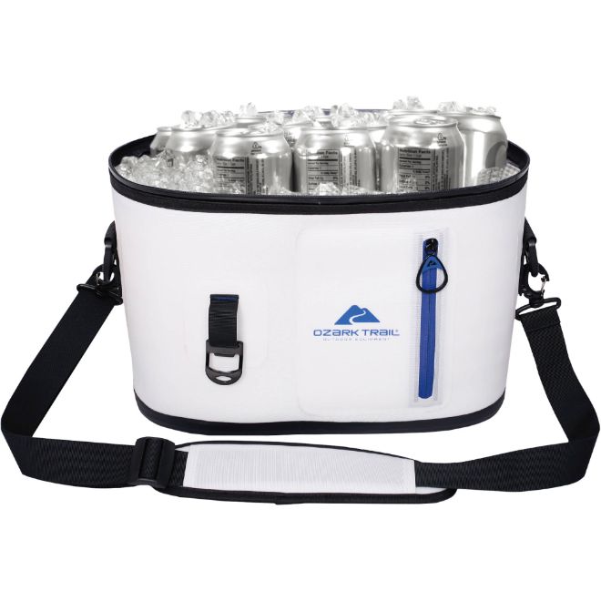 ozarktrail12cansoftcoolerfilledwithicedrinks The Cooler Box